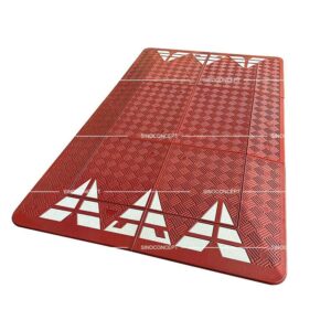 Un coussin berlinois rouge en 6 parties de style Europe, fabriqué en composite plastique-caoutchouc vulcanisé pour calmer la circulation.