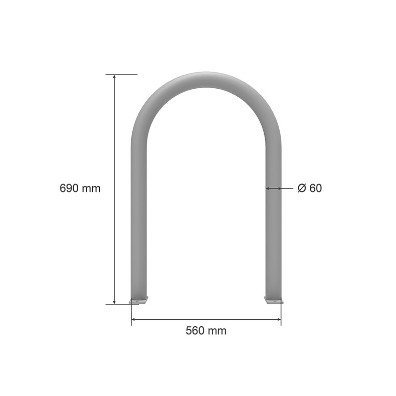 Dessin en 3D de l'épingle de protection sur platine montrant les dimensions.