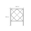 Dimensions barrière losange : largeur 1000 mm, hauteur 1250 mm.