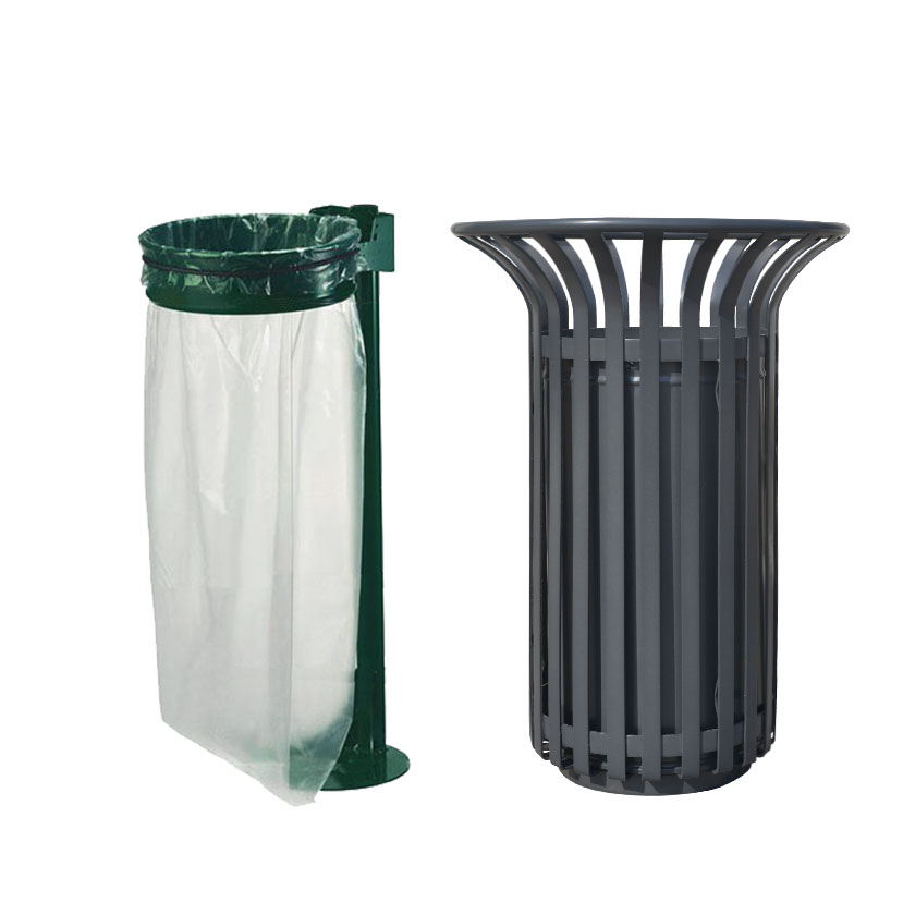 Corbeille Tulipe et support sac poubelle Sino Concept