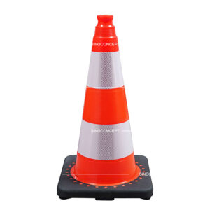 Cône de signalisation lesté de 50 cm pour signalement de travaux
