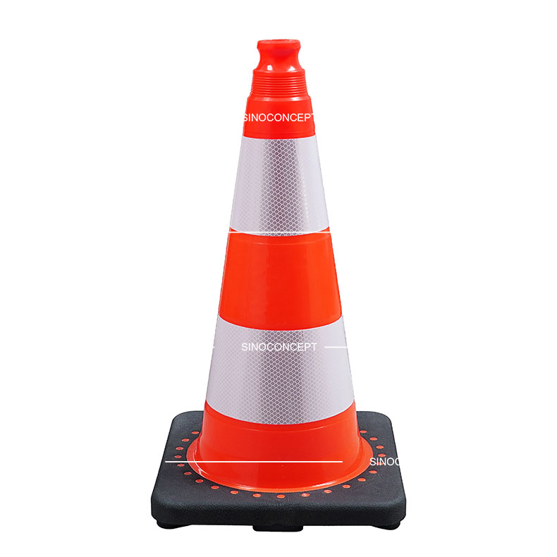 Cône de signalisation lesté de 50 cm pour signalement de travaux