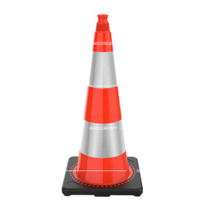 Cône de chantier de 75 cm avec base lestée pour signalisation de travaux