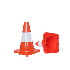 Cône de chantier orange 30 cm pour aménagement de chantier et travaux