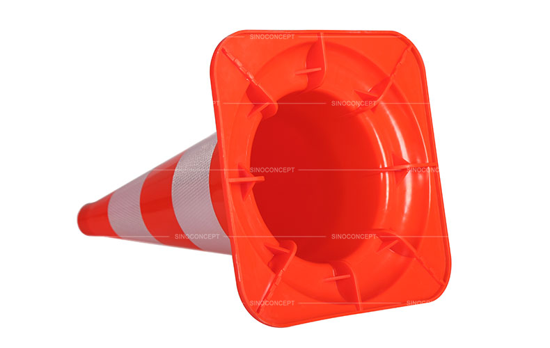Plot de signalisation et pour travaux en PVC orange de 50 cm