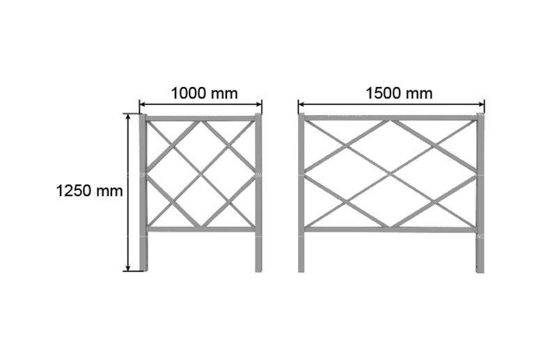 Dimensions barrière losange.