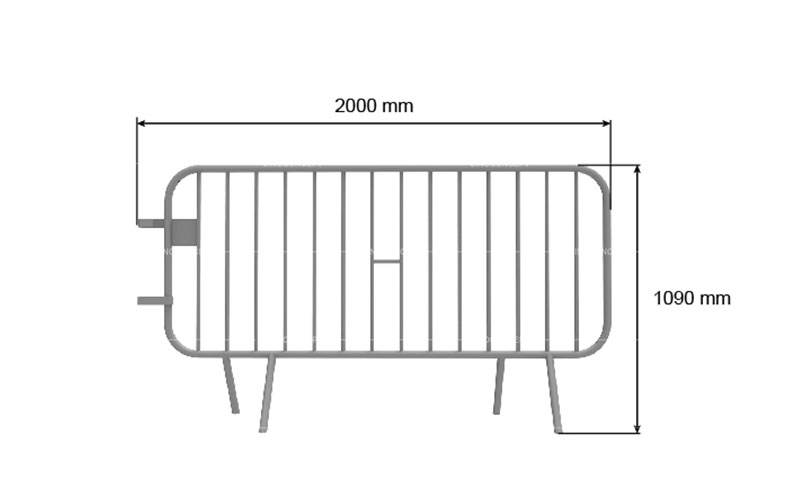 Barrière barrière Vauban / Dimensions barrière de police modèle 2 mètres.