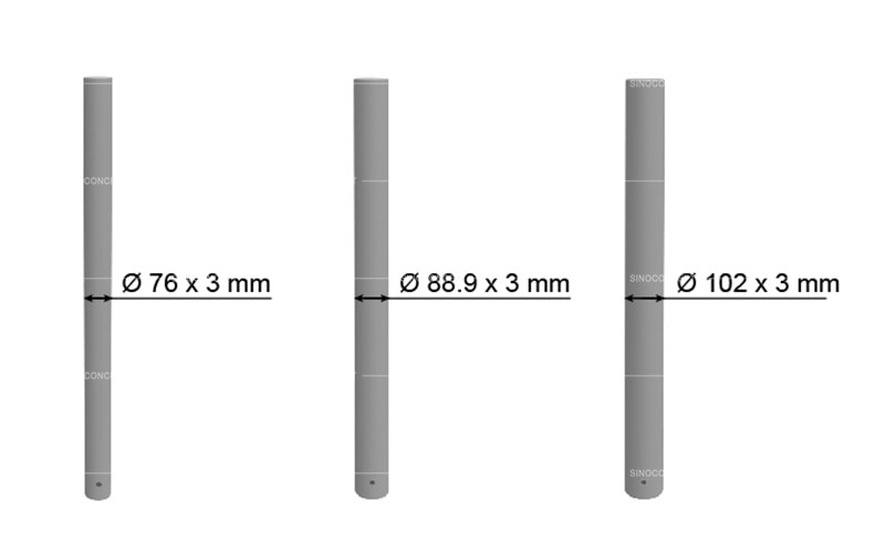 Dimensions potelet plane.