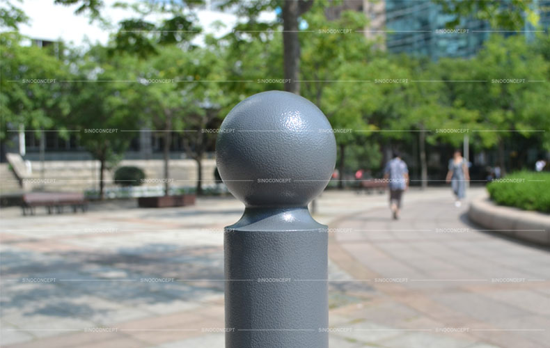 Potelet boule anti-stationnement urbain métallique