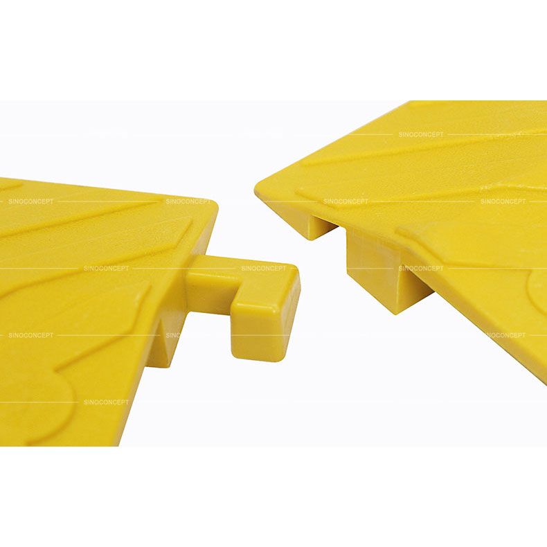 Protection de câbles au sol grand modèle en polyéthylène jaune